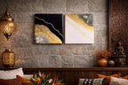 Handcrafted White Resin Wall Art, Clear Quartz, Gold Leaf Geode