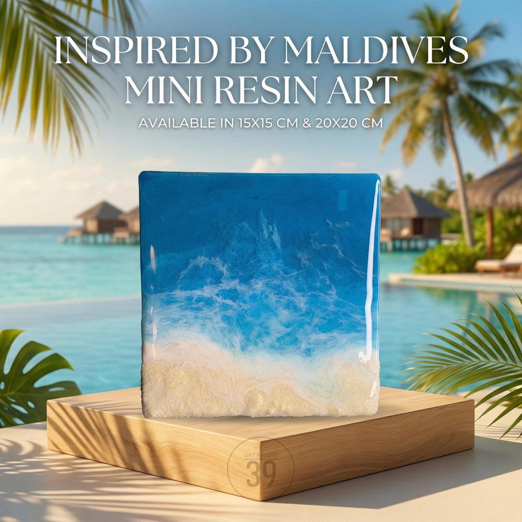 Mini Resin Ocean Art – Maldives Inspired Epoxy Wall Decor