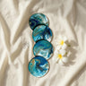 Handmade Blue Geode Coasters, Gold Leaf Epoxy Resin, Modern Decor
