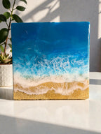 Caribbean Ocean Resin Art - Coastal Seascape Wall Decor
