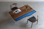 Walnut Resin Table, Burgundy Epoxy River Dining Table, Custom Wood Coffee Table, Handmade Tabletop Only, Live Edge Blue Resin Furniture