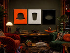A Clockwork Orange Inspired Wall Art Set, 3 Piece Glossy Resin Panels, Orange Black White Movie Room Decor, Cult Film Wall Sculpture