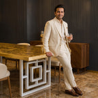 Custom 24K Gold Leaf Epoxy Dining Table, Luxury Resin Statement Furniture