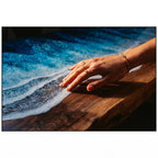 Dark Ocean Epoxy Dining Table, Walnut Resin Coffee Table, Coastal Furniture