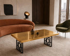 Gold Leaf Epoxy Coffee Table, Handmade Luxury Resin Furniture, Custom Modern Center Table