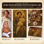 Custom Photo Serving Board, Klimt Inspired Walnut Resin Art, Personalized Portrait Gift