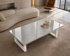 Silver Leaf Epoxy Coffee Table, Custom Resin Center Table with Metal Legs