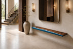 Walnut Epoxy Floating Shelf, Custom Live Edge Wall Shelf in Transparent Colors