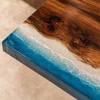 Walnut Epoxy Floating Shelf, Custom Live Edge Wall Shelf in Transparent Colors