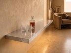 24 K Gold Leaf Epoxy Floating Shelf: Custom Mirror-Finish Wall Console