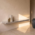 Silver Leaf Epoxy Floating Shelf: Custom Mirror-Finish Wall Console