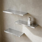 Silver Leaf Epoxy Floating Shelf: Custom Mirror-Finish Wall Console