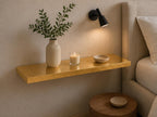 24 K Gold Leaf Epoxy Floating Shelf: Custom Mirror-Finish Wall Console