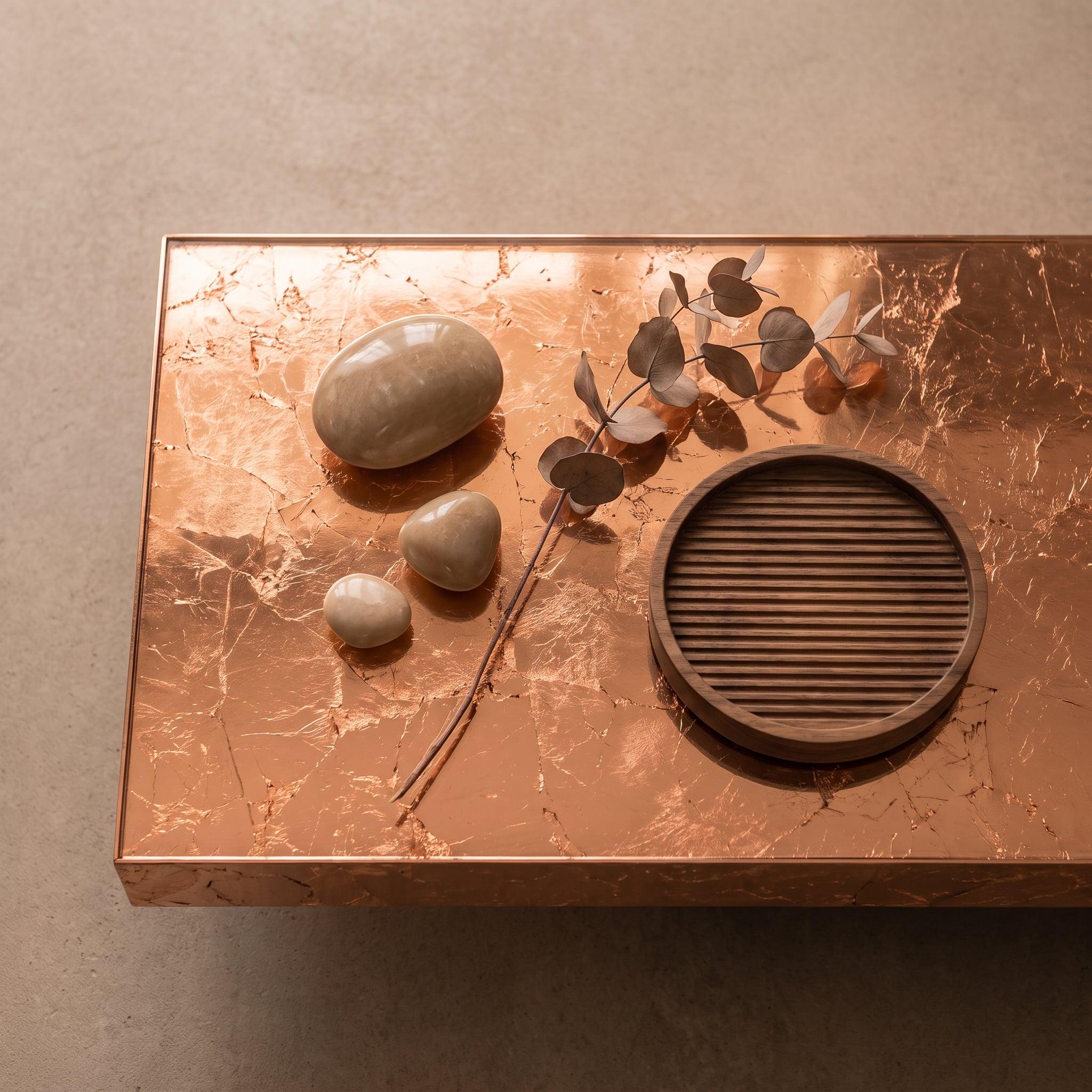 Copper Leaf Epoxy Floating Shelf, Luxury Wall Shelf, Modern Entryway Console, Art Deco Home Decor, Custom Size, Free Shipping