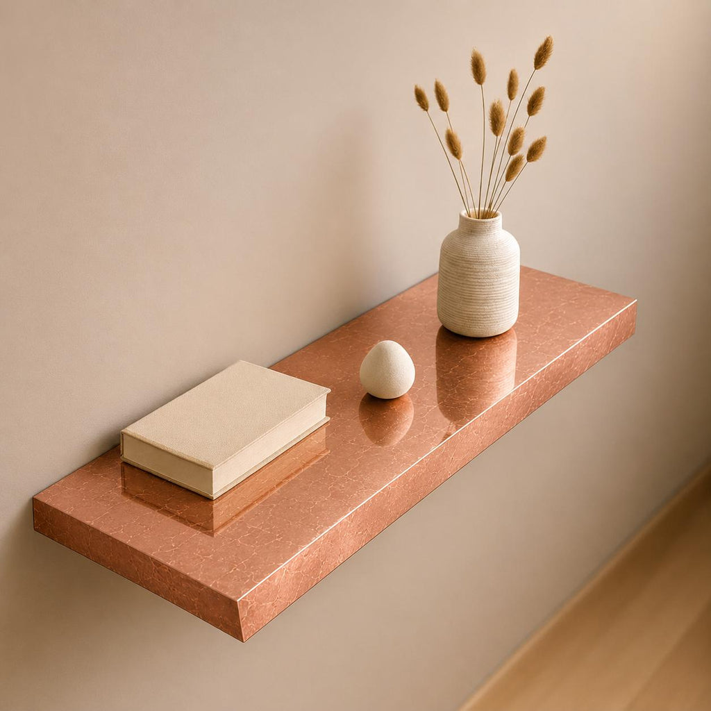 Copper Leaf Epoxy Floating Shelf, Luxury Wall Shelf, Modern Entryway Console, Art Deco Home Decor, Custom Size, Free Shipping