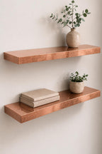 Copper Leaf Epoxy Floating Shelf, Luxury Wall Shelf, Modern Entryway Console, Art Deco Home Decor, Custom Size, Free Shipping