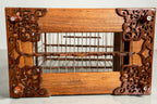 Luxury Walnut & Resin Bird Cage, Handmade Ornate Canary Cage, Custom Color Birdcage