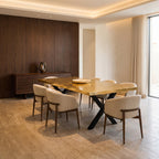 Custom 24K Gold Leaf Epoxy Dining Table, Luxury Resin Statement Furniture