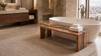 Custom Walnut Epoxy Waterfall Bench, Live Edge Resin River Bed End or Entryway Bench
