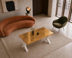 Gold Leaf Epoxy Coffee Table, Handmade Luxury Resin Furniture, Custom Modern Center Table
