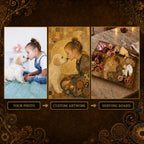 Custom Photo Serving Board, Klimt Inspired Walnut Resin Art, Personalized Portrait Gift