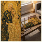 Custom Photo Serving Board, Klimt Inspired Walnut Resin Art, Personalized Portrait Gift