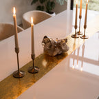 Custom White Epoxy Table with Genuine 24K Gold Leaf Stripe | Coffee or Dining Table