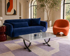 Silver Leaf Epoxy Coffee Table, Custom Resin Center Table with Metal Legs