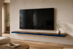Walnut Wood Floating Shelf with Transparent Epoxy Resin, Handmade Live Edge Wall Shelf, Custom Color