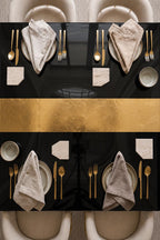 Black Epoxy Table with Genuine 24K Gold Leaf Stripe | Coffee or Dining Table
