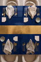 Blue Epoxy Table with Genuine 24K Gold Leaf Stripe | Coffee or Dining Table