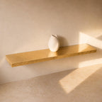 24 K Gold Leaf Epoxy Floating Shelf: Custom Mirror-Finish Wall Console