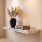 Silver Leaf Epoxy Floating Shelf: Custom Mirror-Finish Wall Console