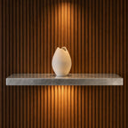 Silver Leaf Epoxy Floating Shelf: Custom Mirror-Finish Wall Console