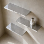 Silver Leaf Epoxy Floating Shelf: Custom Mirror-Finish Wall Console