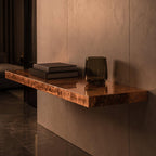 Copper Leaf Epoxy Floating Shelf, Luxury Wall Shelf, Modern Entryway Console, Art Deco Home Decor, Custom Size, Free Shipping