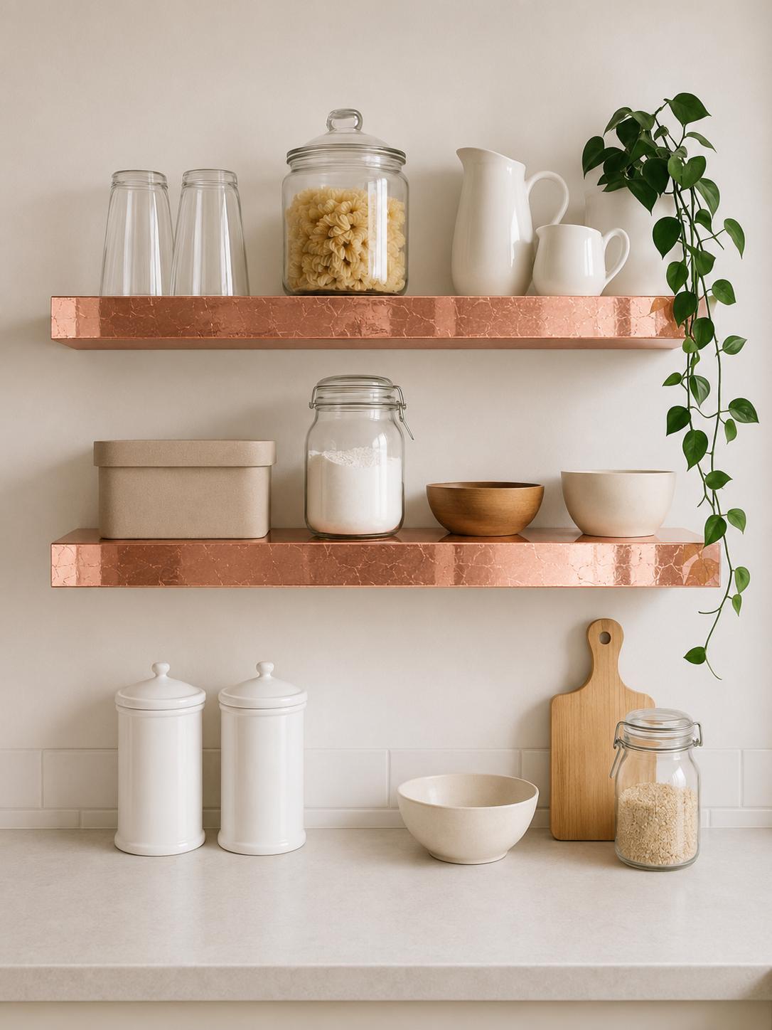 Copper Leaf Epoxy Floating Shelf, Luxury Wall Shelf, Modern Entryway Console, Art Deco Home Decor, Custom Size, Free Shipping