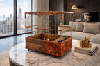 Luxury Walnut & Resin Bird Cage, Handmade Ornate Canary Cage, Custom Color Birdcage