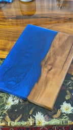 Walnut and Resin Serving Board – Handmade Charcuterie Cheese Board – Minimal Luxury Design